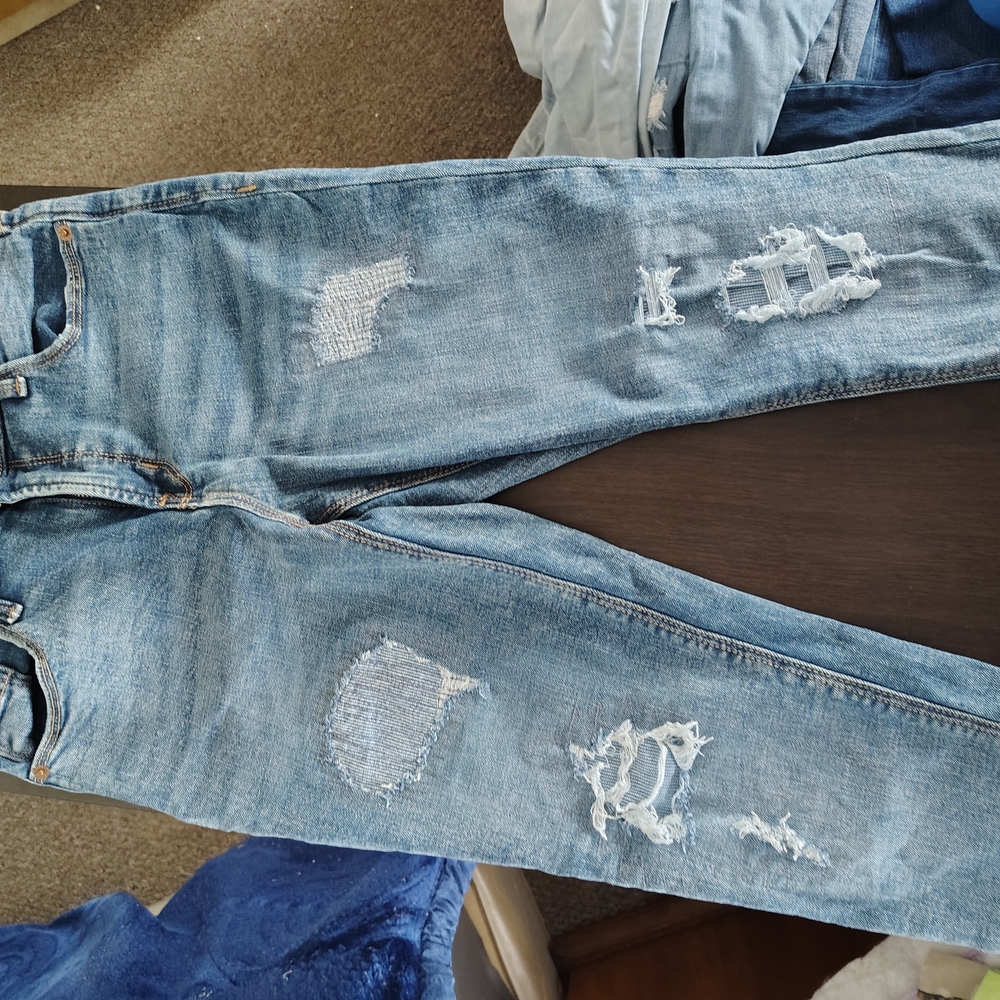 Old Navy Blue Skinny Distressed Jeans